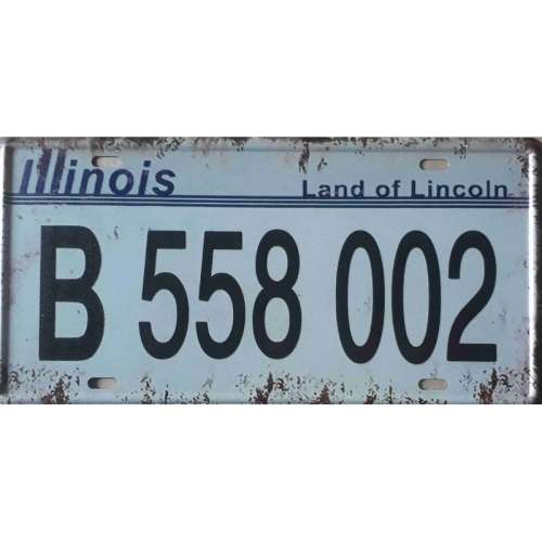 Illinois State of America metal license plate