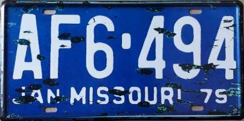 Missouri State of America license plate