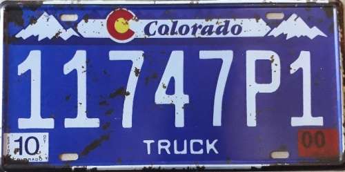 Colorado State of America metal license plate