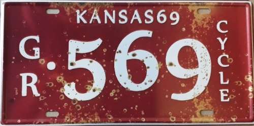 Kansas State of America metal license plate