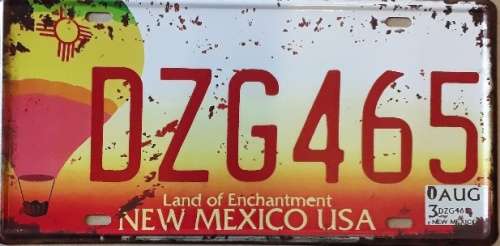 New Mexico State of America metal license plate