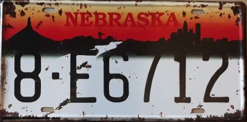 Nebraska State of America metal license plate