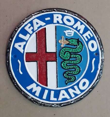 Alfa Romeo Milano cast iron Wall Plaque