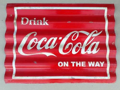 Coca-cola Corrugated Used Metal Sign
