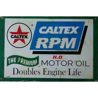 Caltex RPM Motor Oil Garage Used Metal Sign