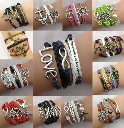 INFINITY BRACELETS-OVER 80 DESIGNS TO CHOOSE FROM-BREAST CANCER, ONE DIRECTION, ETC.