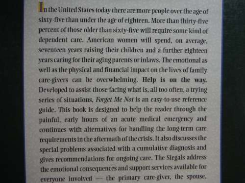 Forget Me Not : Caring for and Coping with your Aging Parents
