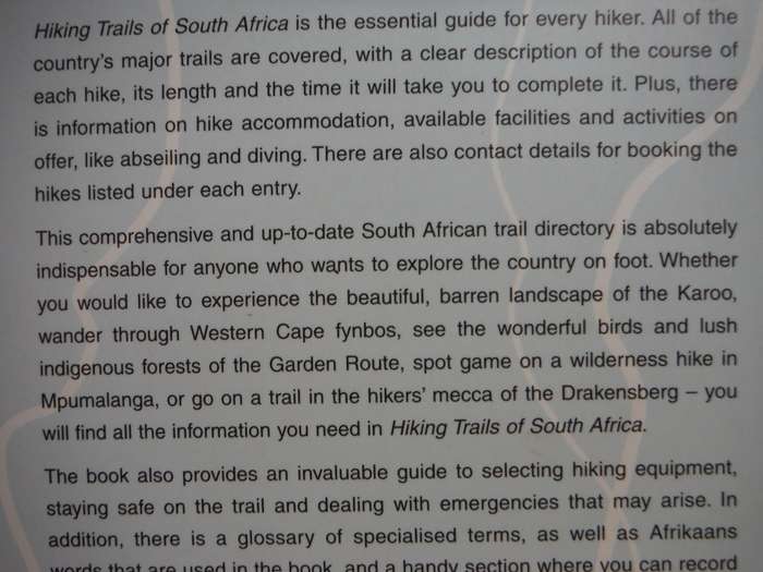 Hiking Trails of South Africa - Softcover - Willie and Sandra Olivier