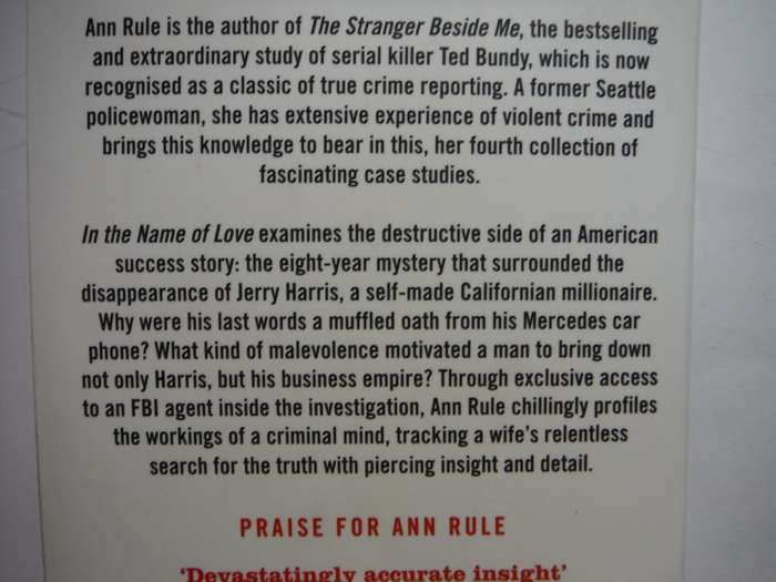 In the Name of Love and Other True Cases - Paperback - Ann Rule