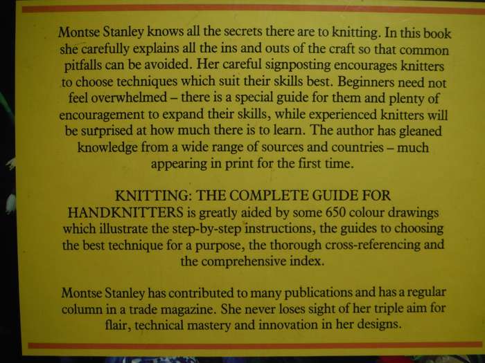 Knitting : The Complete Guide for Handknitters - Hardcover - Montse Stanley