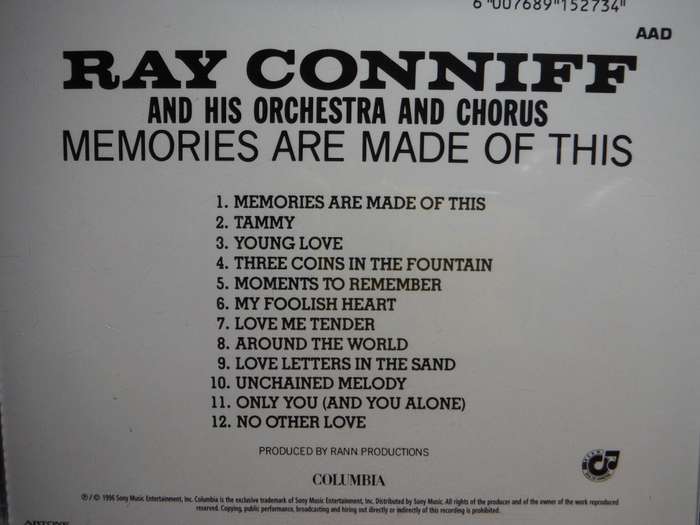Ray Conniff and His Orchestra and Chorus : Memories are Made of This - CD