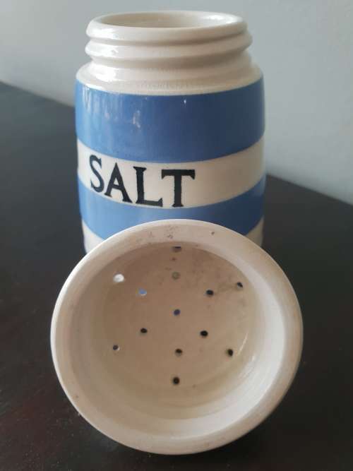 LARGE 12 cm x 7.5 cm!!!! Cornish Kitchen Ware!! TG Green and Co ltd. Made in England Salt Shaker!!