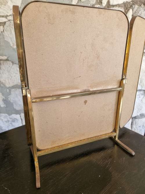 Trifold Brass Vanity Mirror!! Exceptional piece!! Very Rare!!