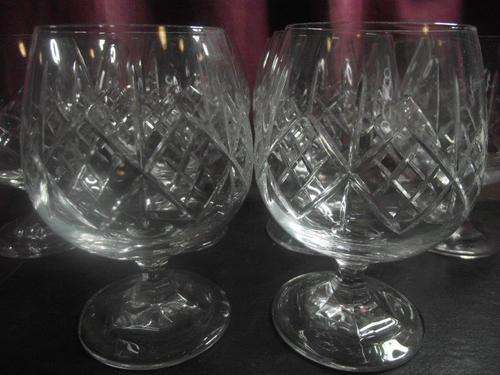 VITRIA HAND CUT LEAD CRYSTAL GOBLETS SET OF TEN