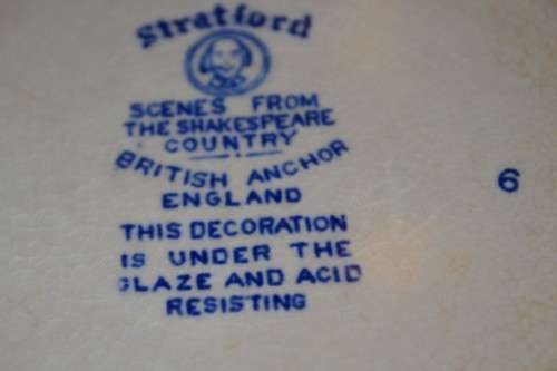 British Anchor Strafford Blue and White Pudding Bowls and Side Plates - 4 Pieces