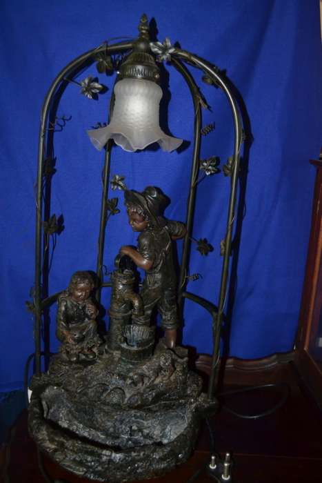 Vintage crosa Figural Water Feature Table Lamp