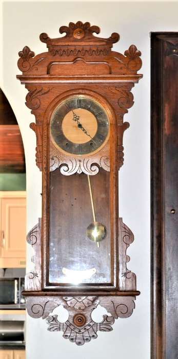 Very Large Vintage Wooden Clock Case with converted movement