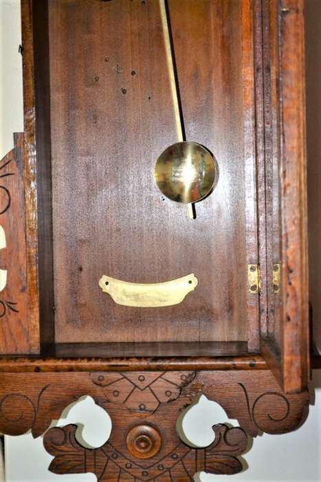 Very Large Vintage Wooden Clock Case with converted movement