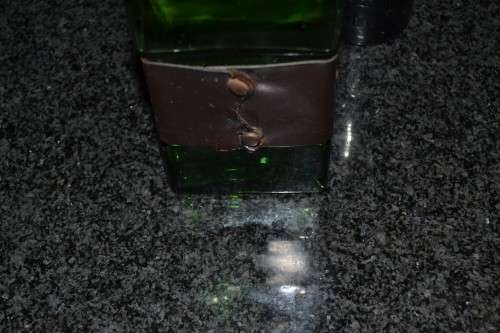 Green Glass Gin Decanter and Pub Decor Bottles