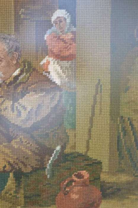 Vintage Tapestry "Smokers'" Framed
