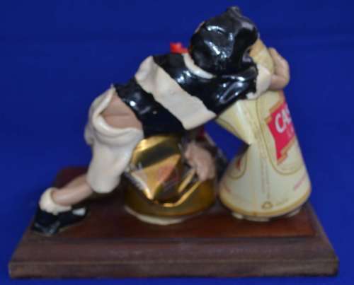 Vintage Beer can and Clay Figure bar Art