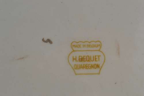H Bequet Quaregnon - Belgium -  Hand Painted Wall Display Plate