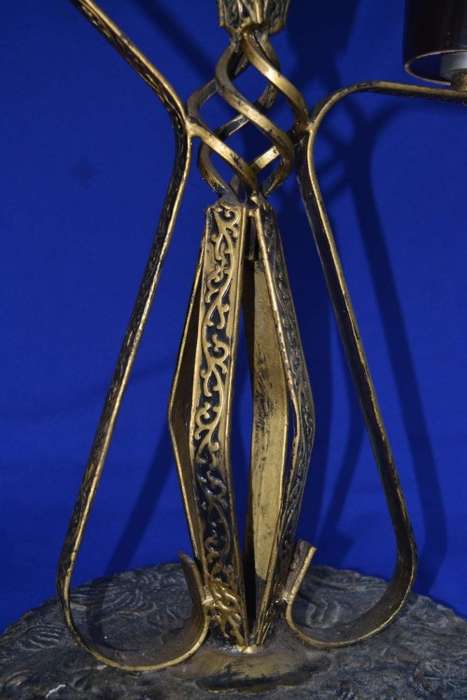 Vintage Brass Tone Metal Three Tiered Candle Holder