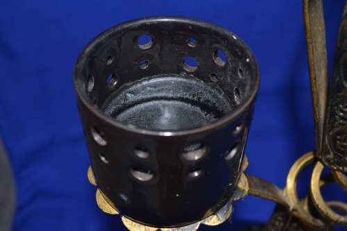 Vintage Brass Tone Metal Three Tiered Candle Holder