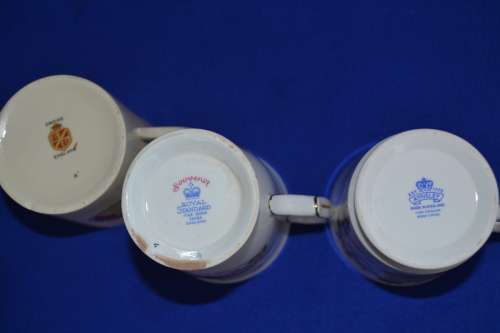 British Royal Family Commemorative Mugs - 3 Pieces