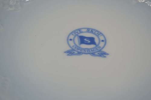 Bing and Grondahl Bespoke Table Ware - Ove Skou Shipping Lines Denmark  - Captains Table Ware RARE