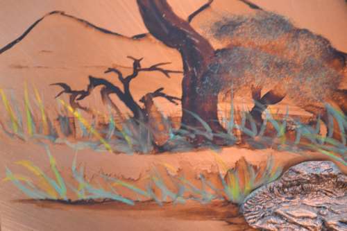 Vintage Copper Art Fireplace Sreen - Kudu 3d