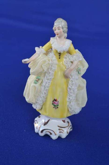 Vintage Dresden Lace Porcelain Figurine - Germany