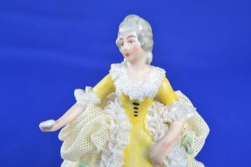 Vintage Dresden Lace Porcelain Figurine - Germany