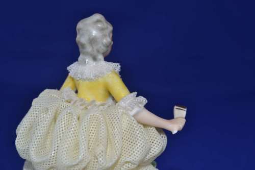 Vintage Dresden Lace Porcelain Figurine - Germany