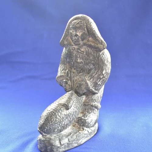 Wolf Original Sculpture - Inuit Fisherman