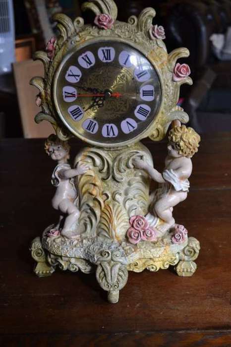 Vintage Ornate Cherub Quartz Mantel Clock