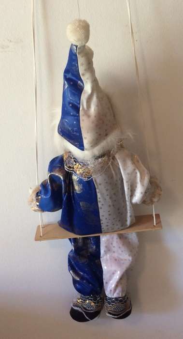 Vintage Hanging Clown on Swing