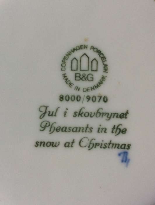Bing and Grondahl Collectable Christmas Plate 1970