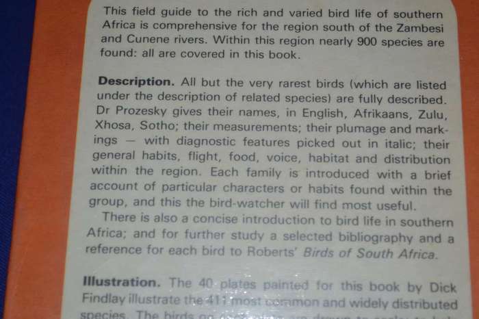 A Field Guide to the Birds of Southern Africa By O.P.M. Prozesky