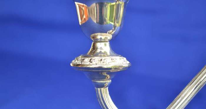 Small Vintage Three Arm Silver Plated Candelabra