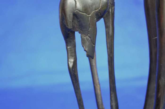 Abstract Style Carved Wooden Mother and Baby Giraffe