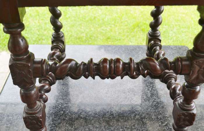 Antique Carved Oak Barley Twist  High Backed  Chair