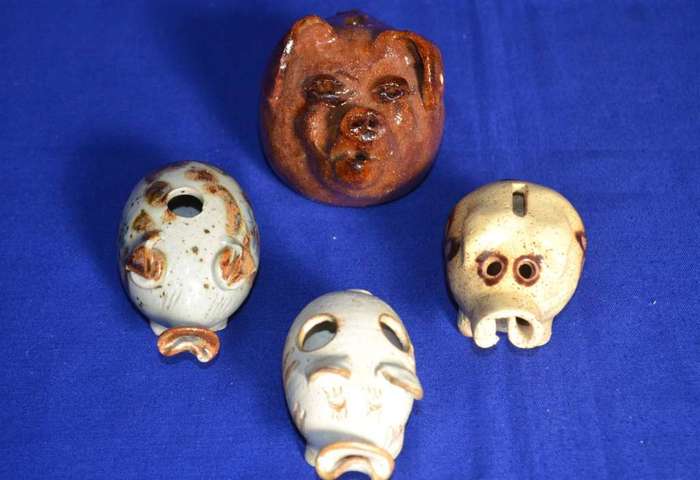 Ceramic Pig Ornaments x 4
