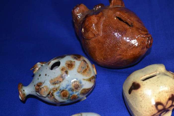Ceramic Pig Ornaments x 4