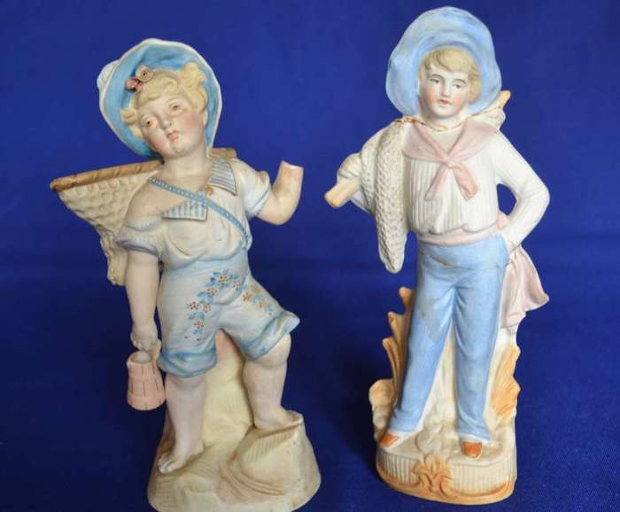 Vintage Bisque Porcelain Figures x 2