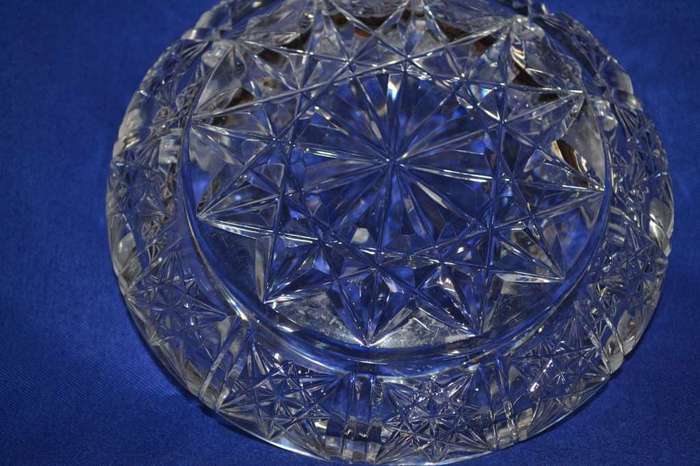 Crystal Bowl with Lid  and Silver Plated Footed Dish