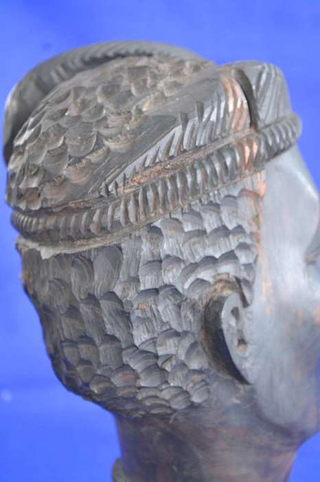 Vintage Hand Carved Wooden Busts - Male and Female