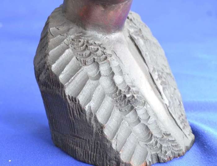 Vintage Hand Carved Wooden Busts - Male and Female