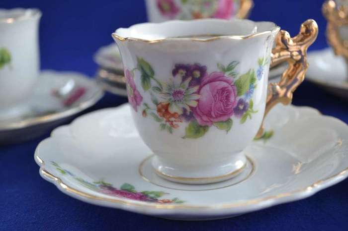 Lilac China Demitasse Tea Set - 12 Pieces
