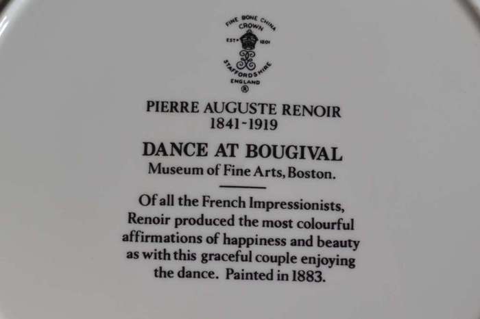 Crown Staffordshire Collectors / Display Plate - Dance at Bougival